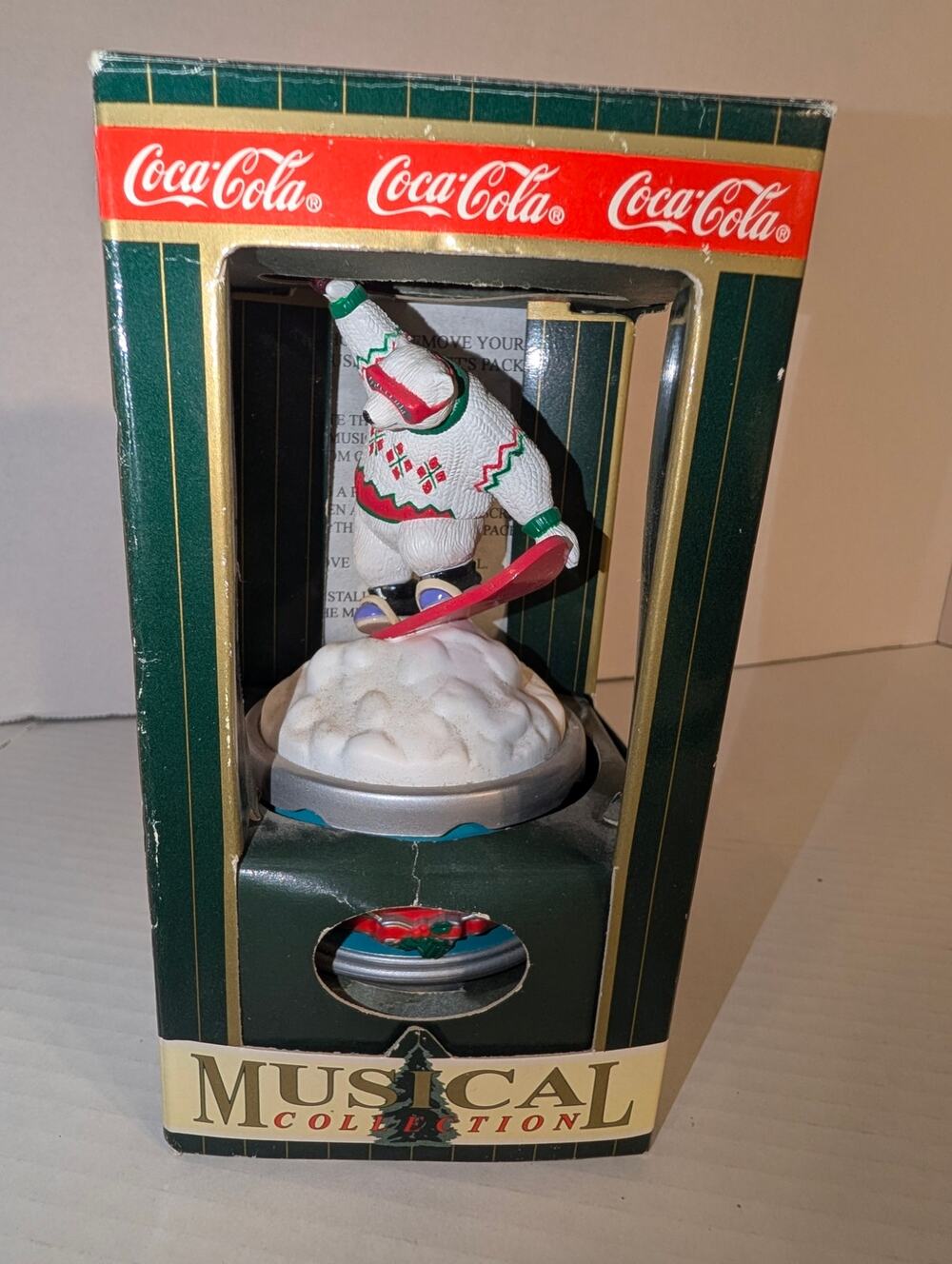 Vintage 1994 COCA COLA POLAR BEAR Wind Up MUSIC BOX Heritage Collection NIB